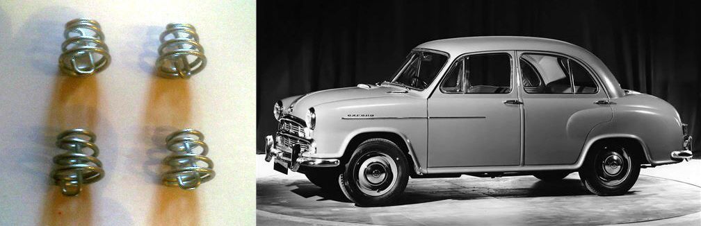 BRAKE SHOE FITTING BEEHIVE SPRINGS (Front or Rear) x4 (Morris Oxford) (Ser 2,3,4) (**From 1954- 59 Only**)