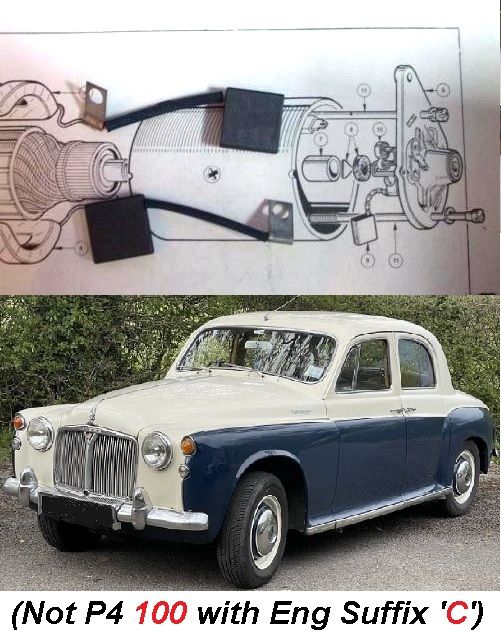 DYNAMO CARBON BRUSHES SET (Rover P4) (80 95 100 110) (1959- 64)