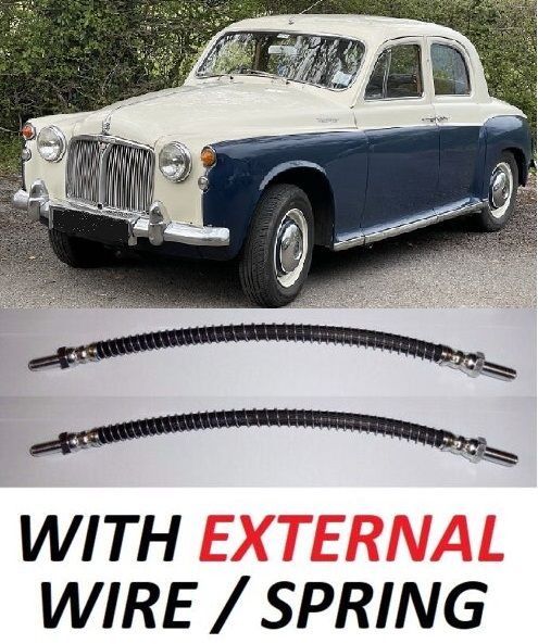 FRONT BRAKE HOSES x2 (Rover P4) (80, 95, 100, 110) (** Front Discs**) (**From 1959- 64**)  