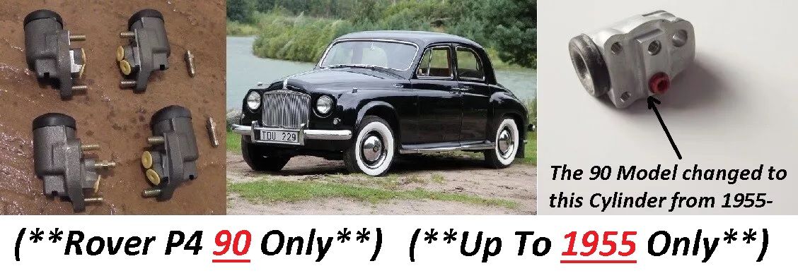 FRONT BRAKE WHEEL CYLINDERS x4 (Rover P4 90 ) (** 1953- 55 Only **)