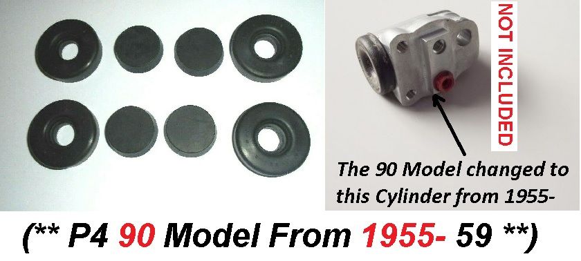 FRONT BRAKE WHEEL CYLINDER REPAIR SEALS KITS x4 (Rover P4 90) (** From 1955- 59 **)