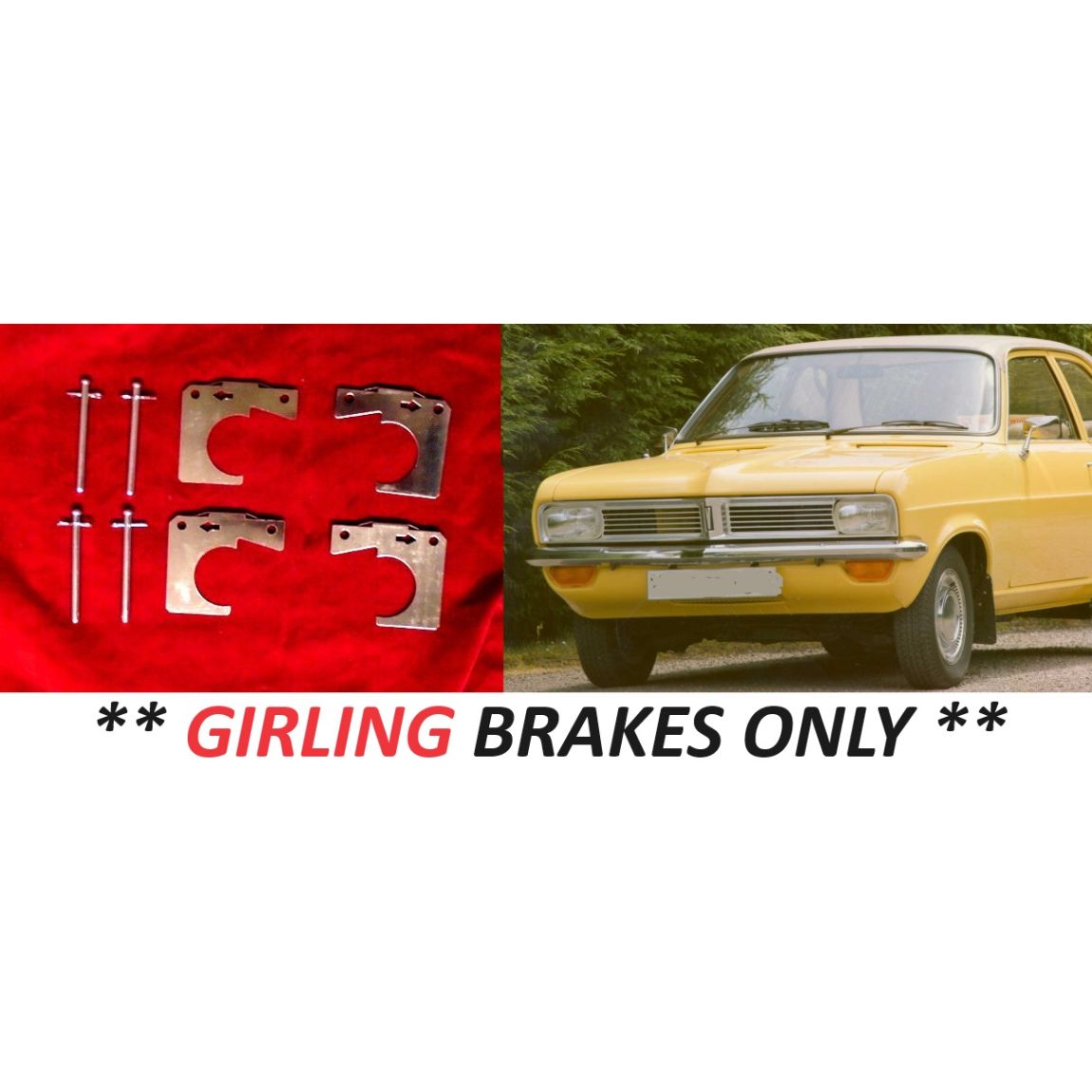 FRONT BRAKE PAD FITTING KIT - PINS & SHIMS (Vauxhall Viva HC) (** Girling Brakes **) (1970- 79) 
