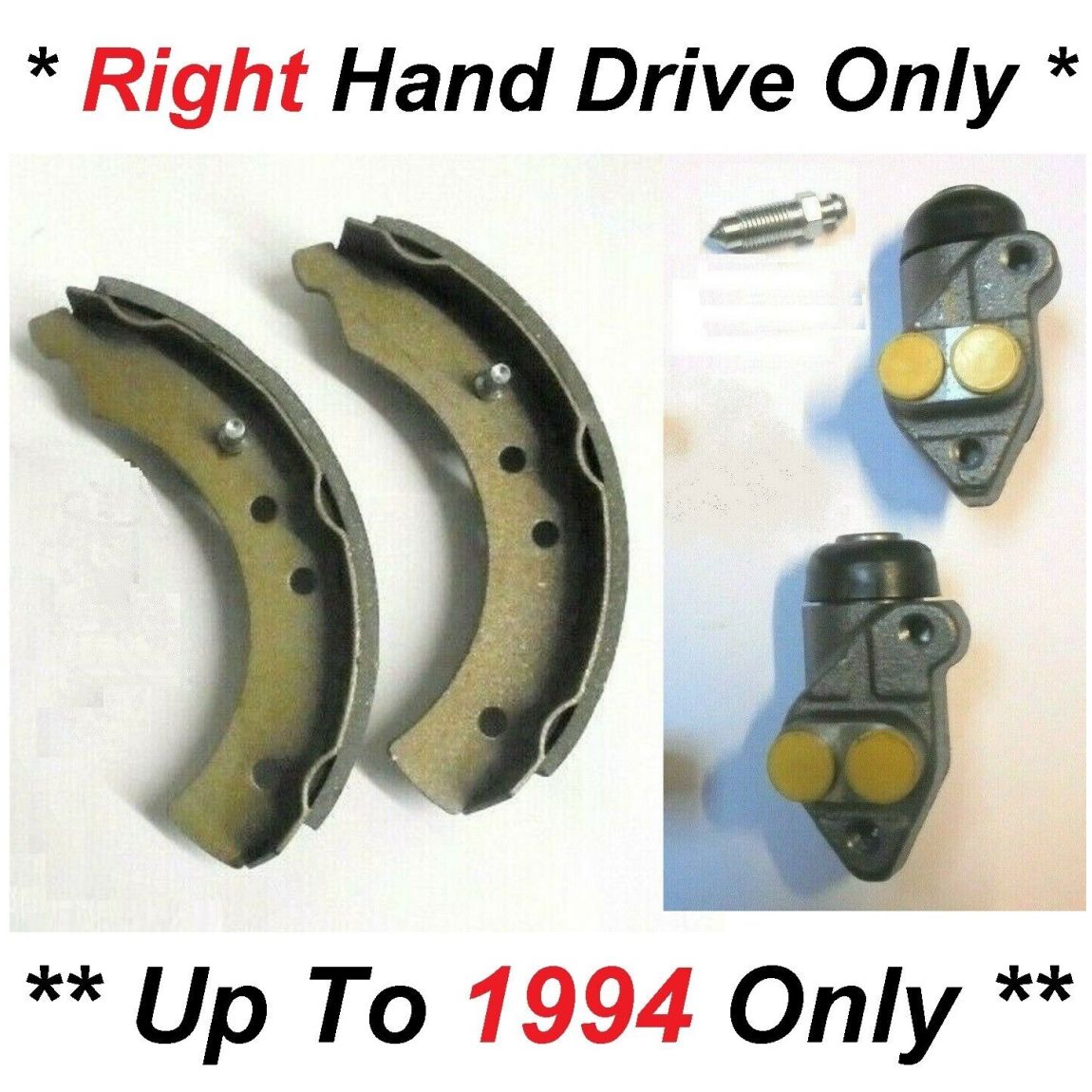 FRONT BRAKE SHOES SET & FRONT WHEEL CYLINDERS x2 (Reliant Robin & Rialto) (** 1973- 94 Only **)