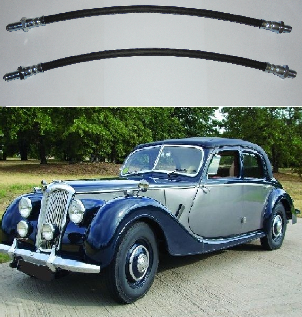 FRONT BRAKE HOSES x2 (Riley RMB RMC RMD RMF) (2-1/2 Litre) (**From 1948- 53**)  