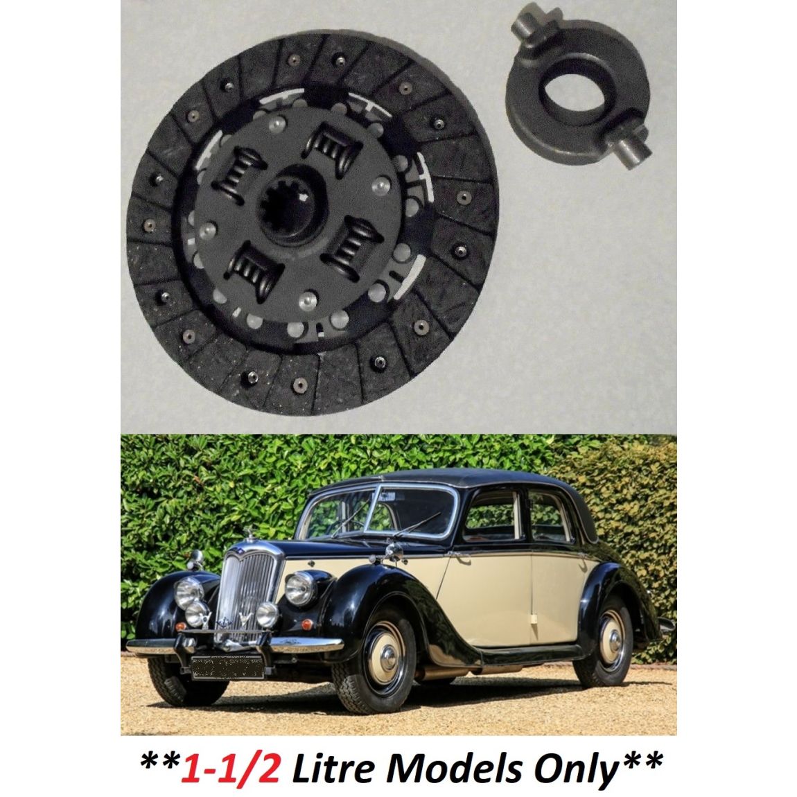 CLUTCH PLATE & RELEASE BEARING (Riley RMA & RME) (1-1/2 Litre) (1945- 55) 