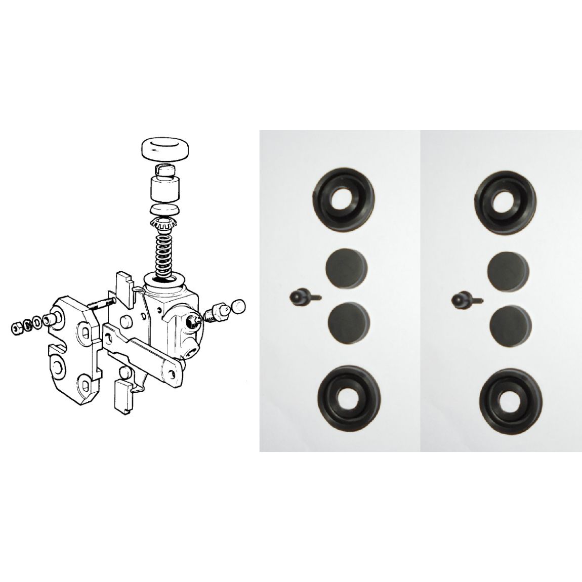 REAR BRAKE WHEEL CYLINDER SEALS REPAIR KITS x2 (Bentley S1) (**1955- 59 Only**)