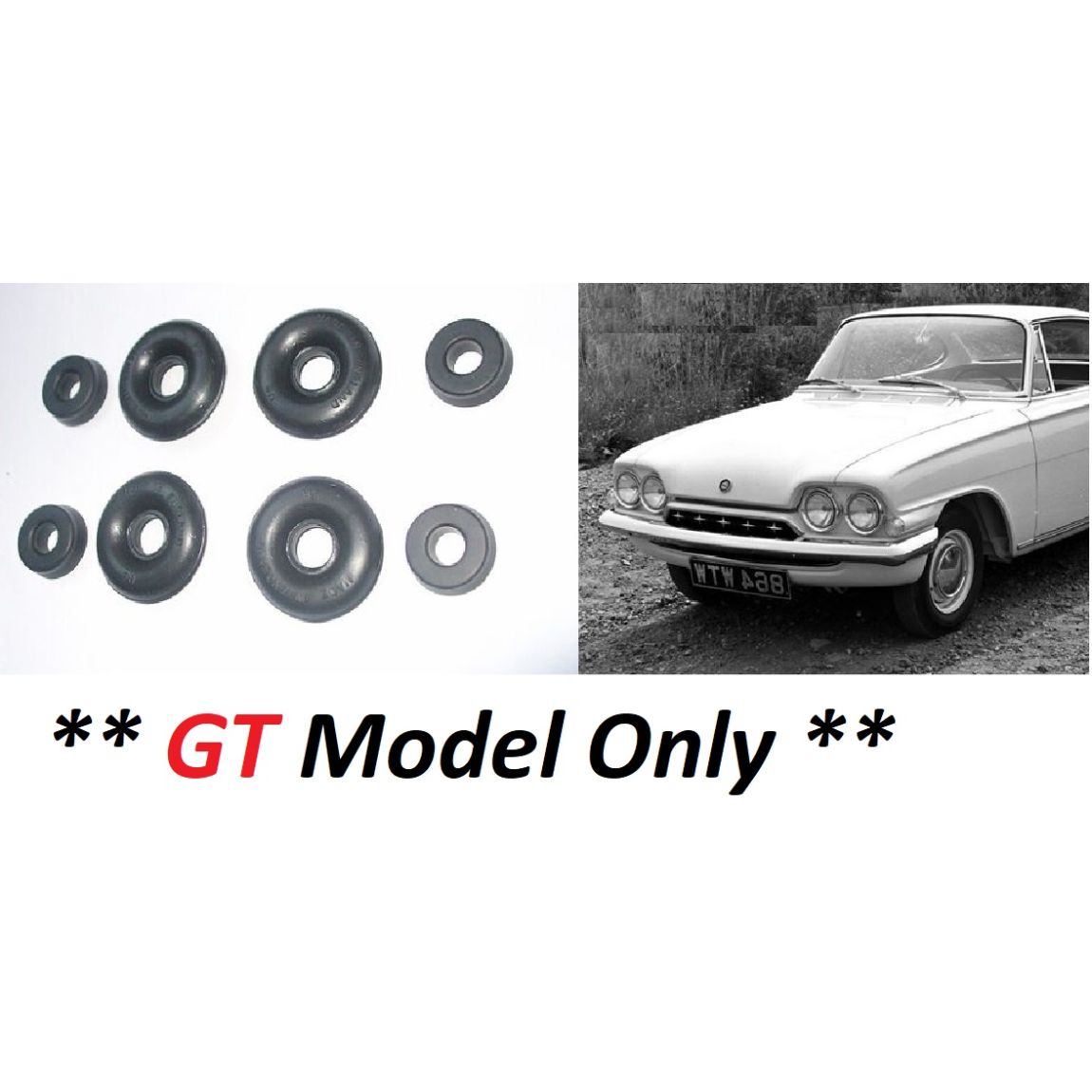 REAR BRAKE WHEEL CYLINDER REPAIR SEALS KITS x2 (Ford Capri Consul Classic GT) (1963- Aug 65)  