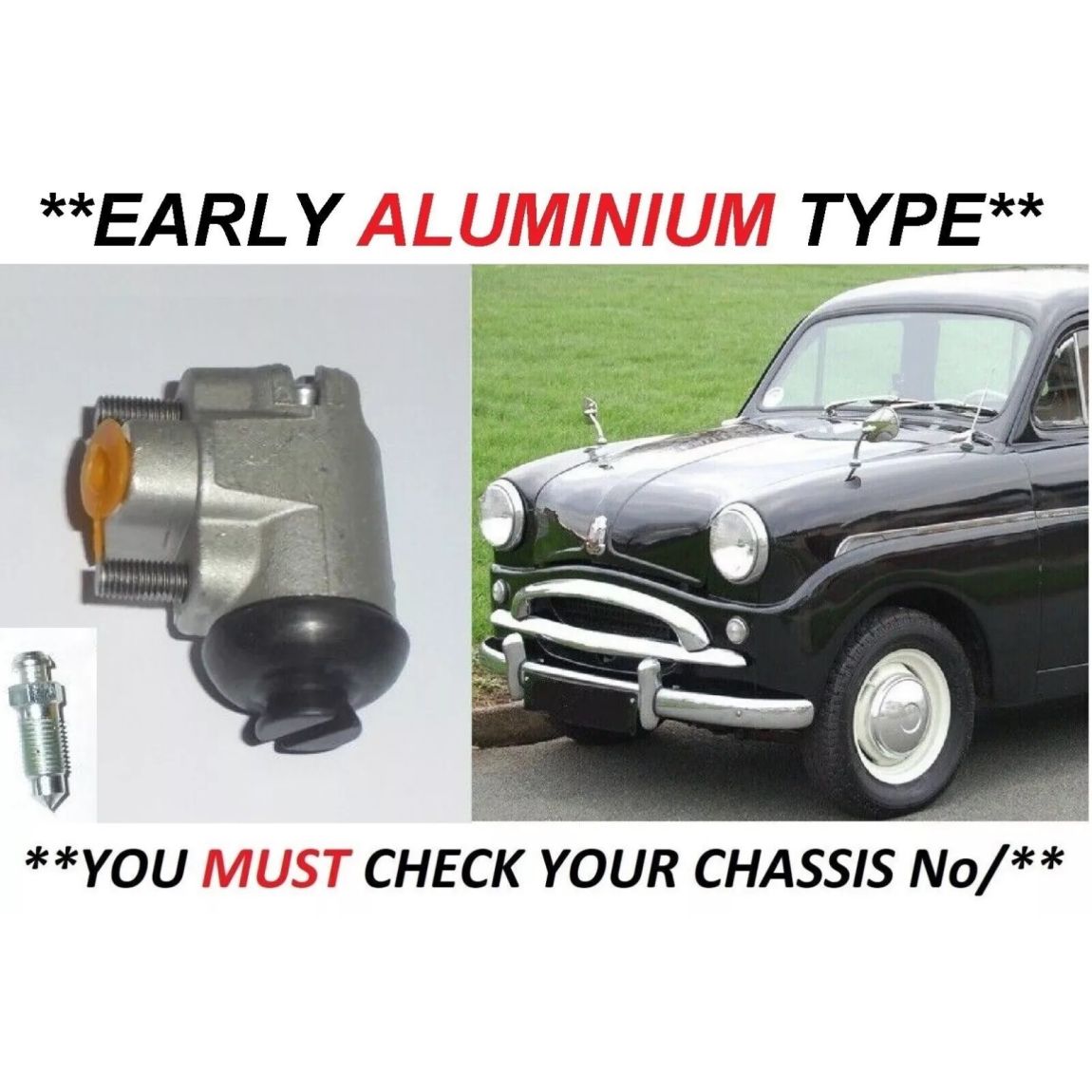 FRONT BRAKE WHEEL CYLINDER x1 (Standard 8 & 10) (** RIGHT SIDE **) (**1953- 58 Only**)  |