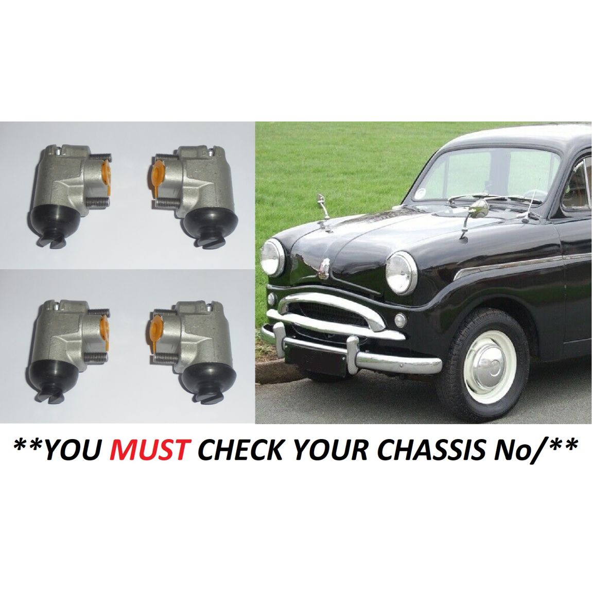 FRONT BRAKE WHEEL CYLINDERS x4 (Standard 8 & 10) (**1953- 58 Only**)  