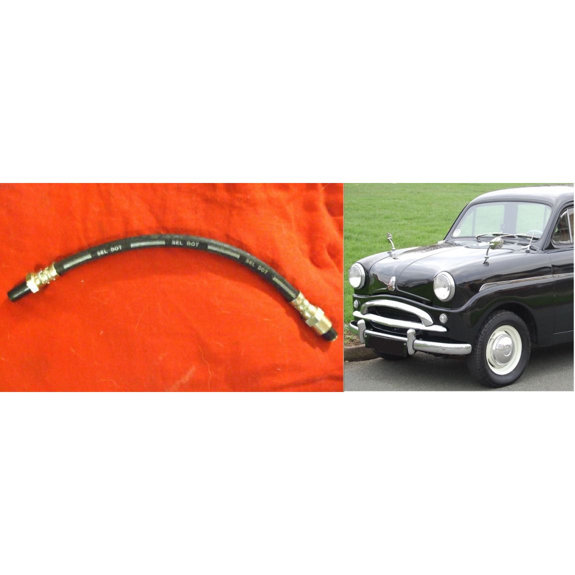 REAR BRAKE HOSE x1 (Standard 8 & 10) (1953- 59)