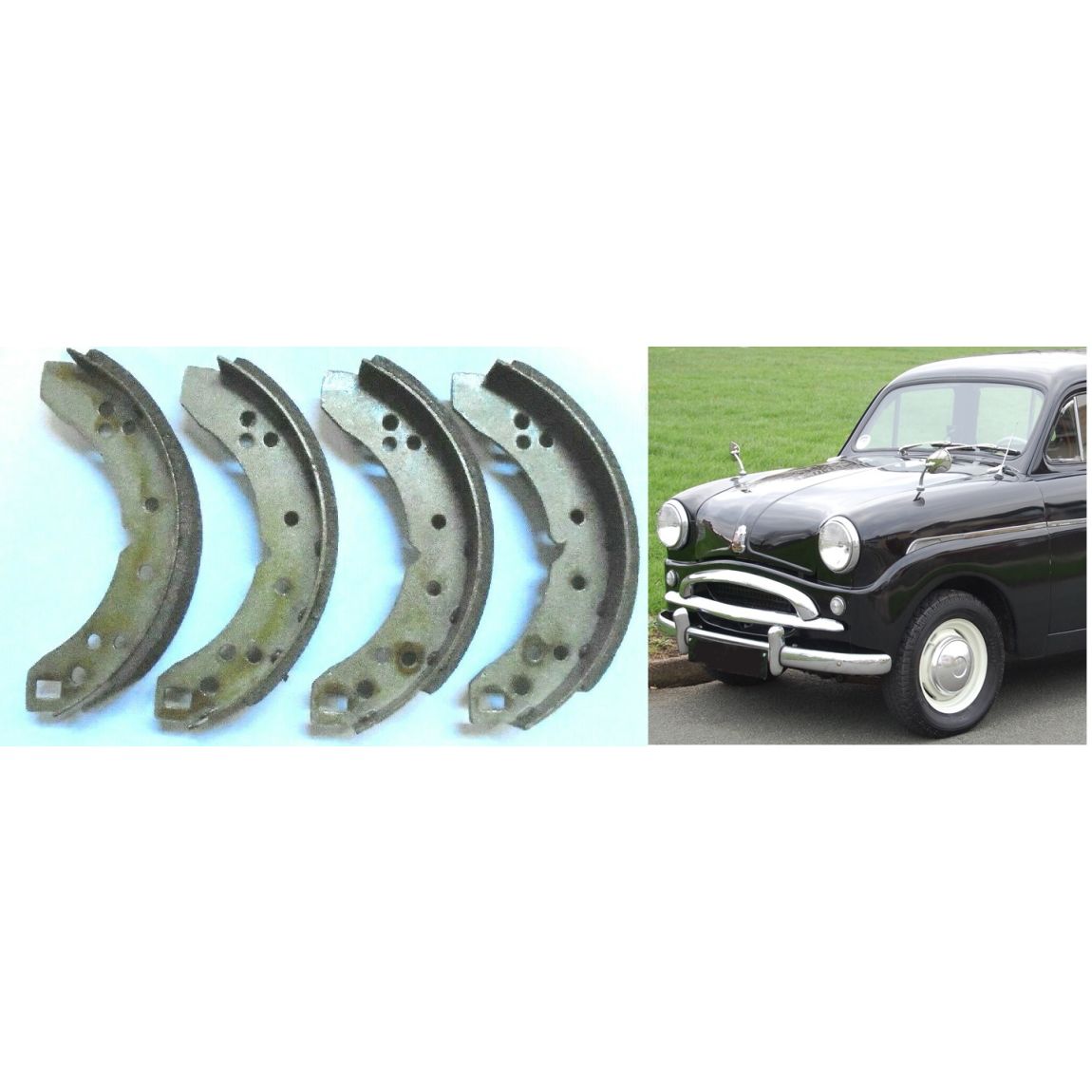 REAR BRAKE SHOES SET (Standard 8, 10 & Pennant) (1953- 60)