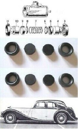 FRONT BRAKE WHEEL CYLINDER REPAIR SEALS KITS x2 (MG VA) (1-1/2 Litre) (1937- 40)