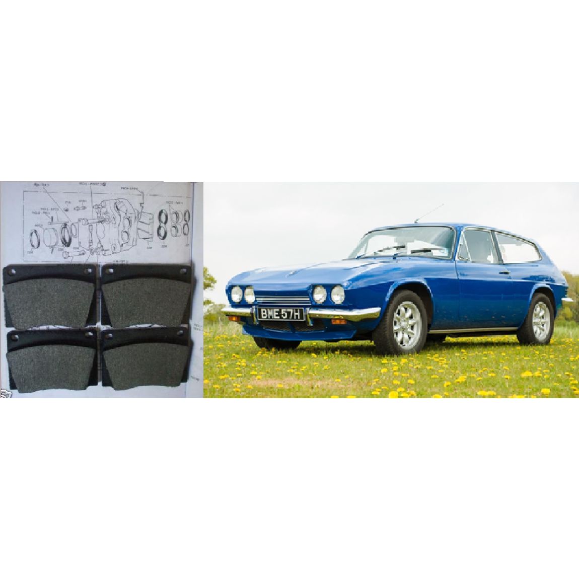 FRONT BRAKE PADS SET (Reliant Scimitar) (SE4a, SE4b, SE4c, SE5, SE5a, SE6) (** From Sep 66- 76 Only **)   