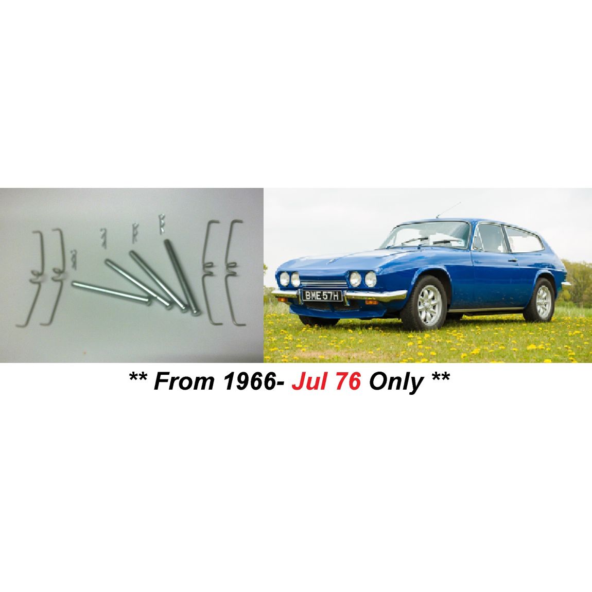 FRONT BRAKE PAD FITTING KIT - PINS & SPRINGS (Reliant Scimitar) (SE4a, SE4b, SE4c, SE5, SE5a, SE6) (Sep 66- Jul 76 Only)