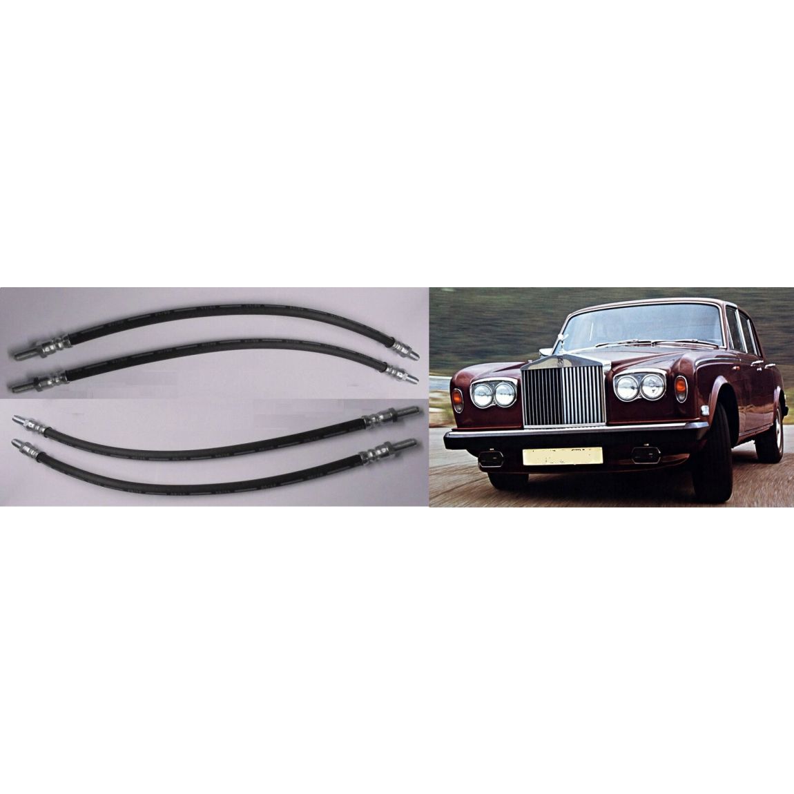 FRONT BRAKE HOSES x4 (Rolls Royce Silver Shadow I & II) (1965- 80 Only)