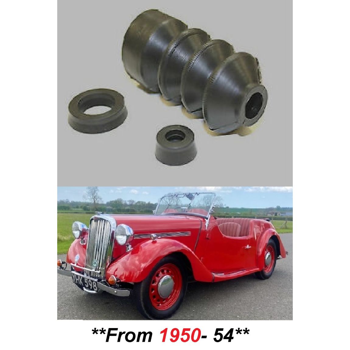 BRAKE MASTER CYLINDER REPAIR SEALS KIT (Singer 9) (4ab & 4ad) (From 1950- 54)