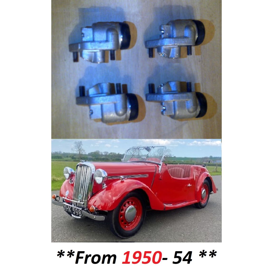 FRONT BRAKE WHEEL CYLINDERS x4 (Singer 9 9hp) (4ab & 4ad) (**From 1950- 54**) 