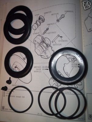 FRONT BRAKE CALIPER REPAIR SEALS KITS x2 (Ford Zephyr, Zodiac) (Mk3) (1962- 66)