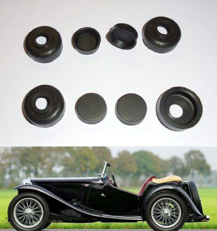 REAR BRAKE WHEEL CYLINDER REPAIR SEALS KITS x2 (MG TA TB TC) (1936- 50) 