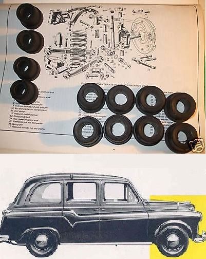 FRONT SUSPENSION WISHBONE BUSHES x12 (Austin Taxi FX4) (1959- 89)