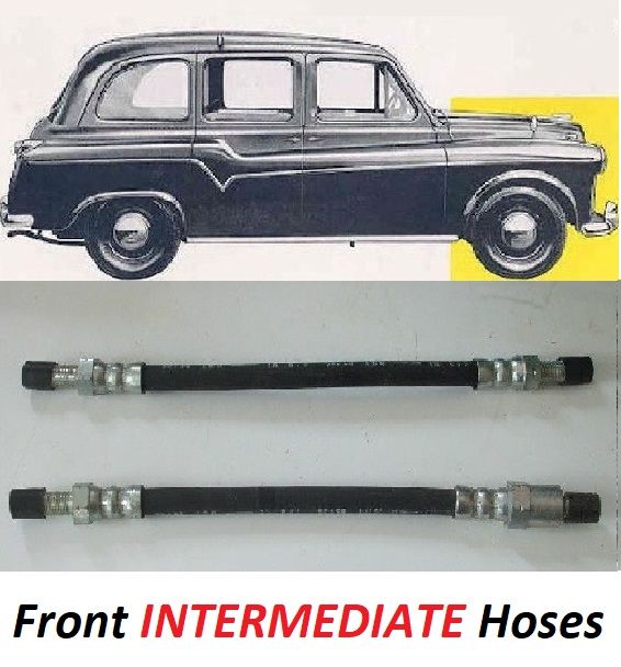 FRONT INTERMEDIATE BRAKE HOSES x2 (Austin Taxi FL2 & FX4) (1959- 89) 
