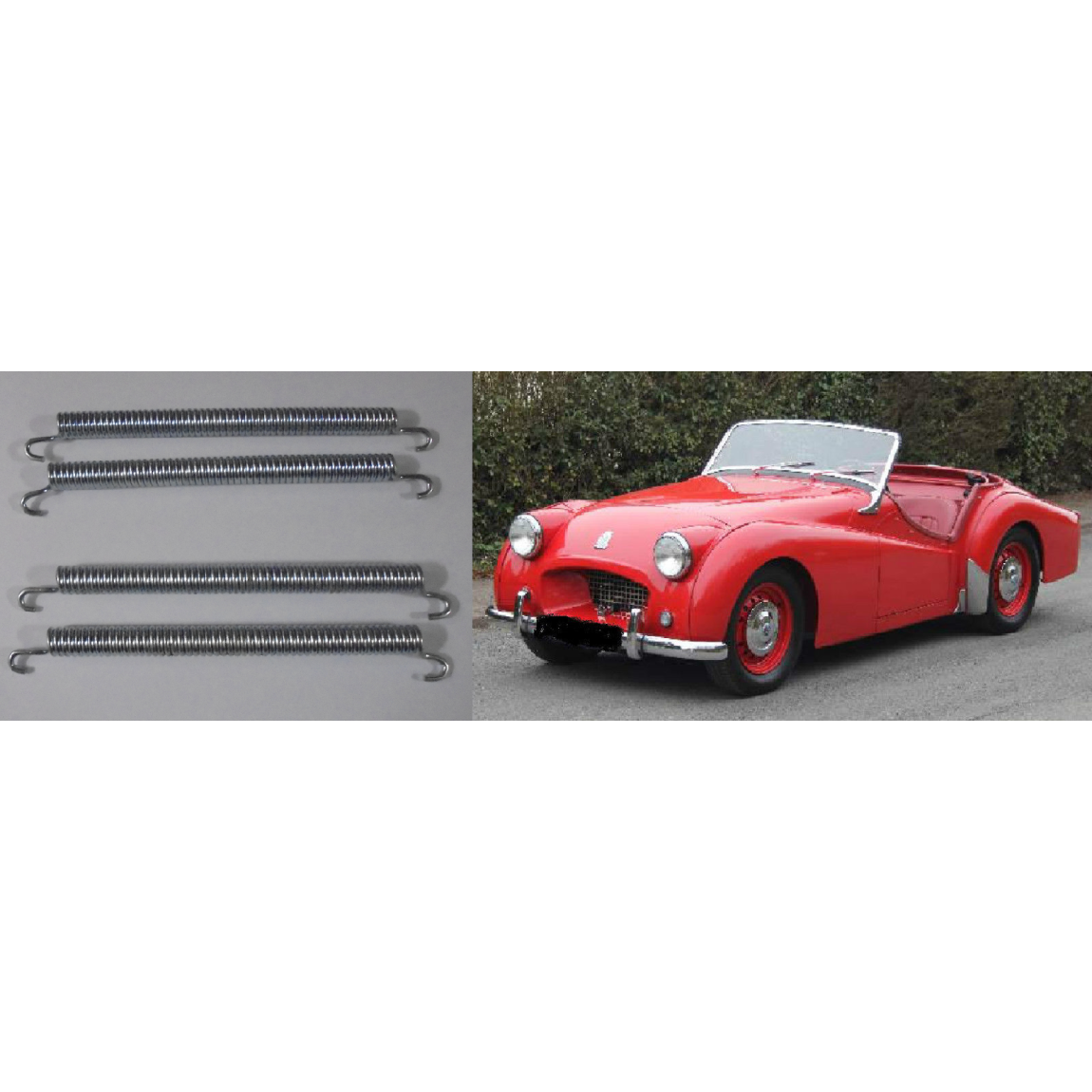 FRONT BRAKE SHOE SPRINGS x4 (Triumph TR2  & TR3) (1953- 57 Only) 