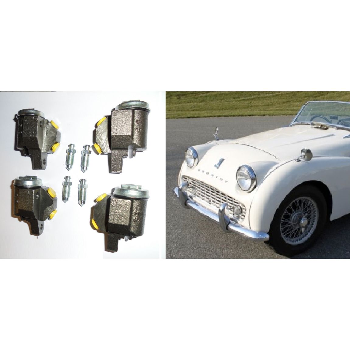 FRONT BRAKE WHEEL CYLINDERS x4 (Triumph TR2 & TR3) (1953- 57) 