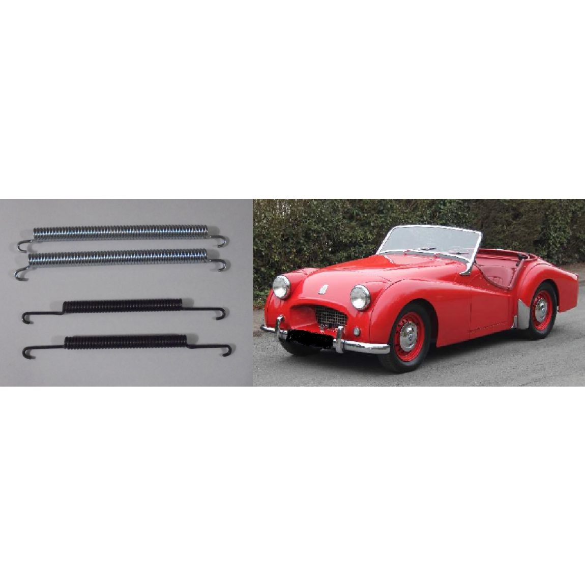 REAR BRAKE SHOE SPRINGS x4 (Triumph TR2  & TR3) (1953- 57 Only)