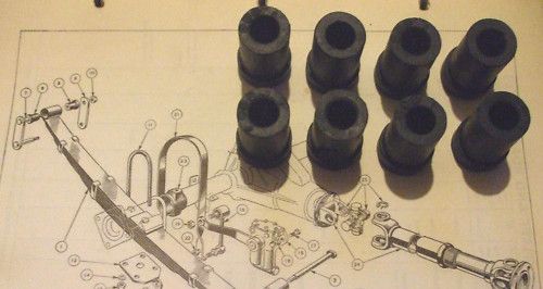 SHACKLE BUSHES for REAR SPRING x8 (Triumph TR2, TR3 & TR4) (1953- 65) 