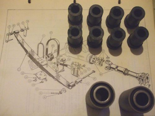 SPRING EYE BUSHES & SHACKLE BUSHES for REAR SPRING x10 (Triumph TR2, TR3 & TR4) (1953- 65)  