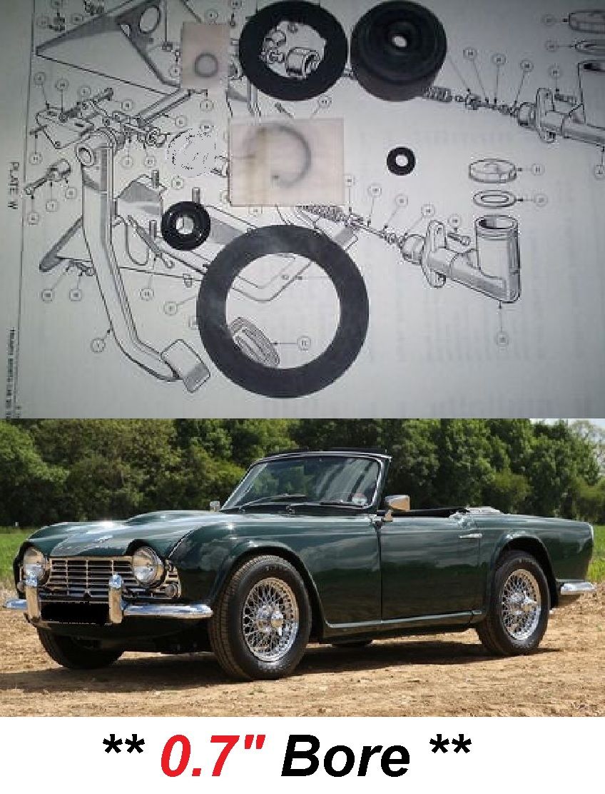 BRAKE MASTER CYLINDER REPAIR SEALS KIT (Triumph TR4) (Late 0.7 ") (From Feb 62- 65)   