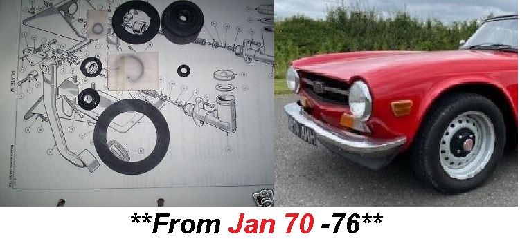 CLUTCH MASTER CYLINDER REPAIR SEALS KIT (Triumph TR6) (** From Jan 70- 76 **) 