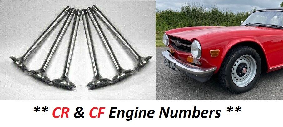 EXHAUST VALVES x6 (Triumph TR6) (Eng. No's CR & CF) (**From 1973- 76**)   