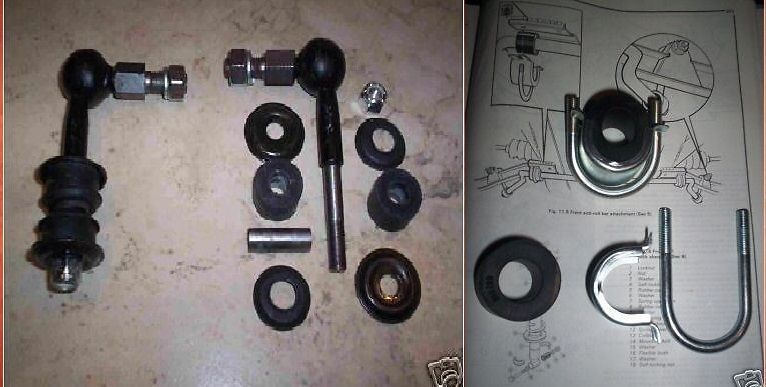 FRONT ANTI ROLL BAR LINKS & MOUNTING KIT (Triumph TR4a TR250 TR5 TR6) (1965- 76)    