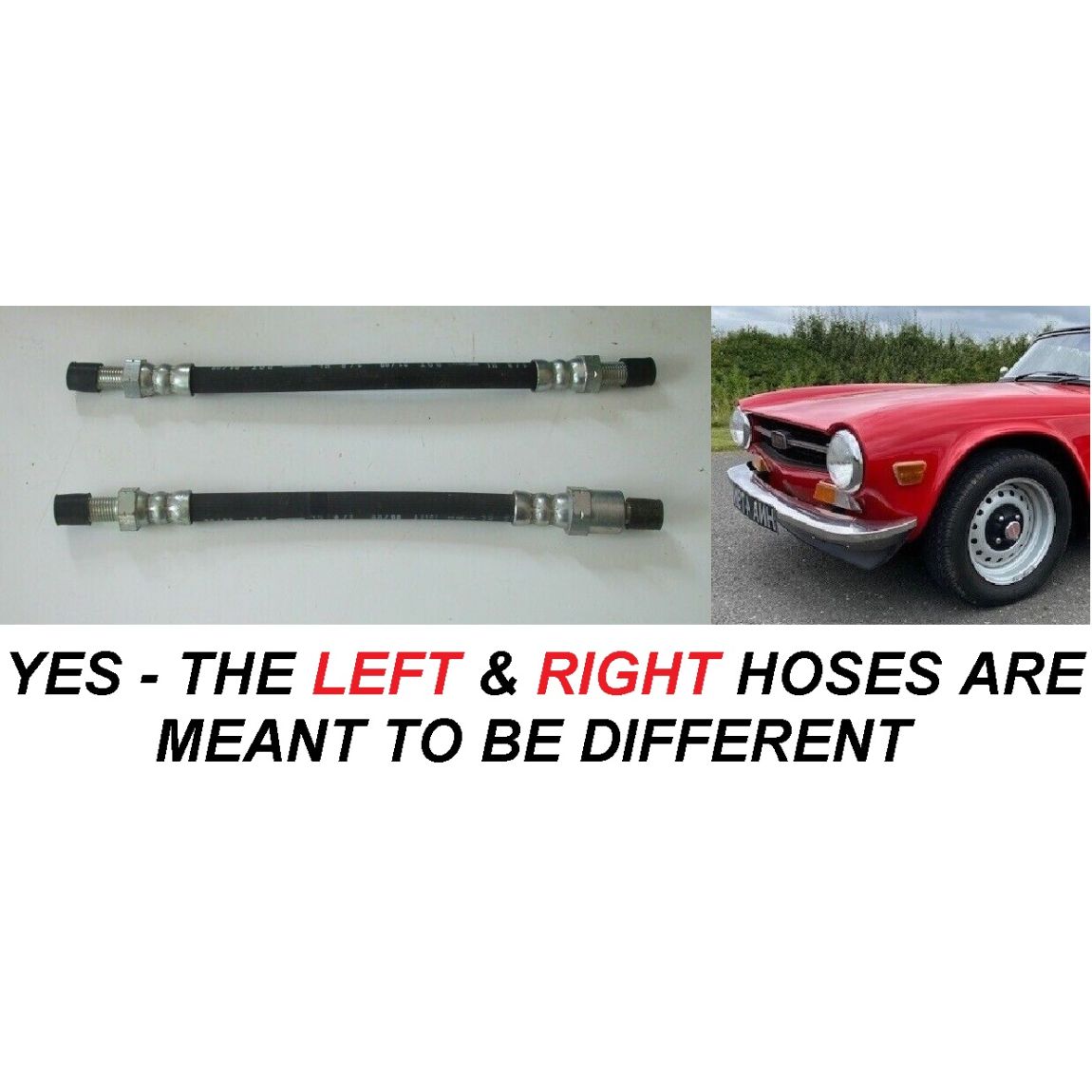 REAR BRAKE HOSES x2 (Triumph TR5 TR6) (1967- 76)  