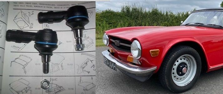 TRACK ROD ENDS x2 (Triumph TR4a TR250 TR5 TR6) (1965- 76)