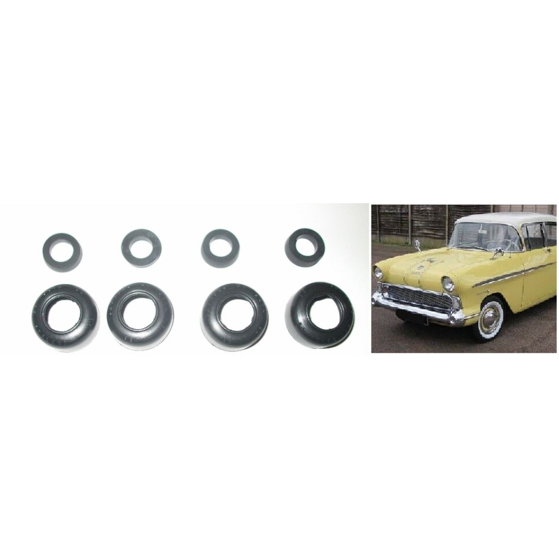 FRONT BRAKE WHEEL CYLINDER REPAIR SEALS KITS x4 (Vauxhall Victor F Type) (Ser I & II) (1957- 61 Only)  