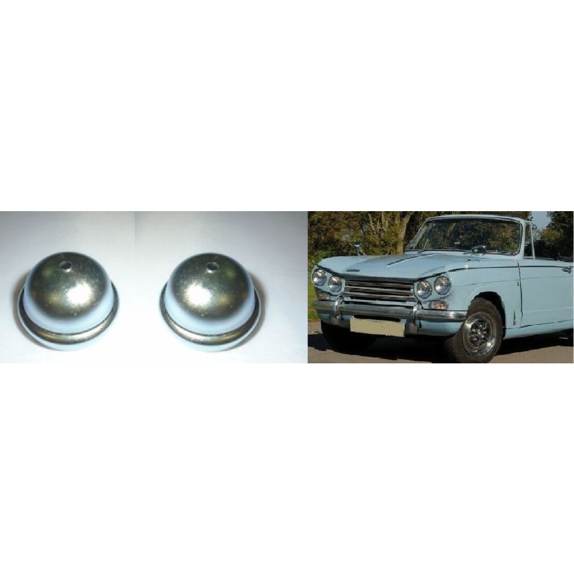 FRONT HUB GREASE CAPS x2 (Triumph Vitesse) (1600cc & 2.0 Litre) (1962- 71) 