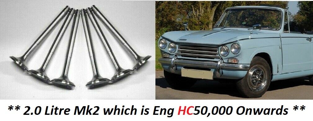 INLET VALVES x6 (Triumph Vitesse 2.0) (Mk2 Only) (**From 1968- 71**) 