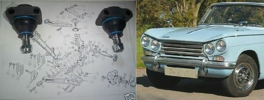 TOP BALL JOINTS x2 (Triumph Herald & Vitesse) (1959- 71) 