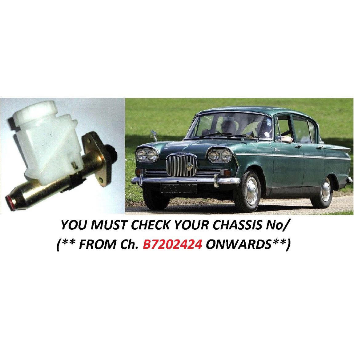 CLUTCH MASTER CYLINDER ASSEMBLY (Singer Vogue) (Mk2 {Late}. Mk3 & Mk4) (**From 1963- 67**)