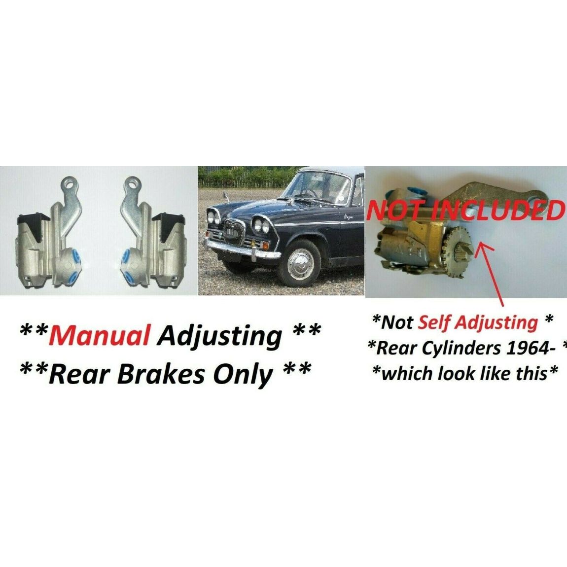 REAR BRAKE WHEEL CYLINDERS x2 (Singer Vogue) (Ser.1,2,3 Early) (**1961- 64 Only**) 