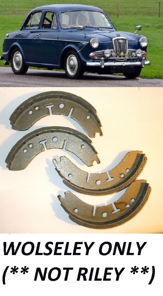 REAR BRAKE SHOES SET (Wolseley 1500 Saloon) (** Not Riley 1.5 **) (1958- 65) 