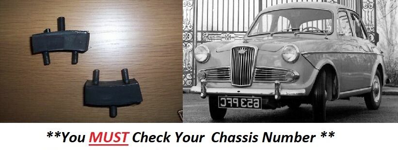 GEARBOX MOUNTS x2 (Wolseley 1500 Saloon) (** Early Type - See Ch. No/ **) (1957- 65) 