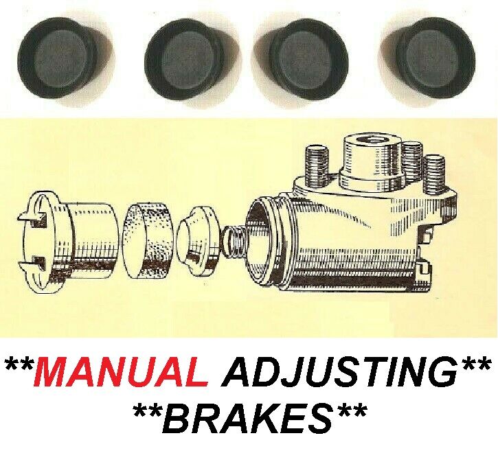 FRONT BRAKE WHEEL CYLINDER REPAIR SEALS KITS x4 (Jaguar XK120 Mk1) (1 1/8") (** Manual Adjusting**) (1948- Apr 52) 