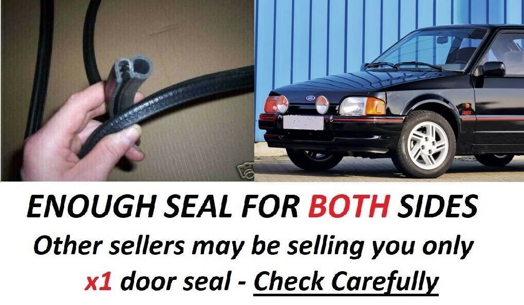 DOOR RUBBER SEALS x2 (Ford Escort Mk3 & Mk4) (1980- 90) 
