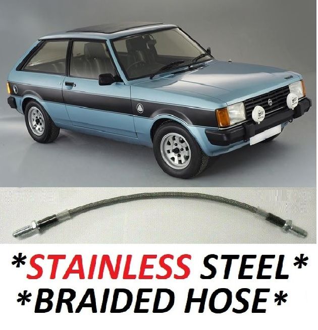 REAR BRAKE HOSE x1 (**STAINLESS STEEL BRAIDED**) (Talbot Sunbeam Horizon) (1.0, 1.3, 1.3 & Lotus) (1977- 82) 