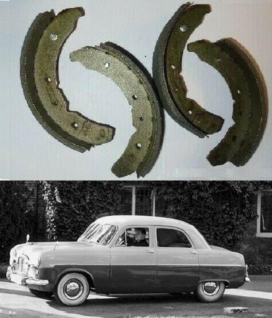 FRONT BRAKE SHOES SET (Ford Zephyr, Zodiac & Consul Mk1) (** 1951- 55 **)