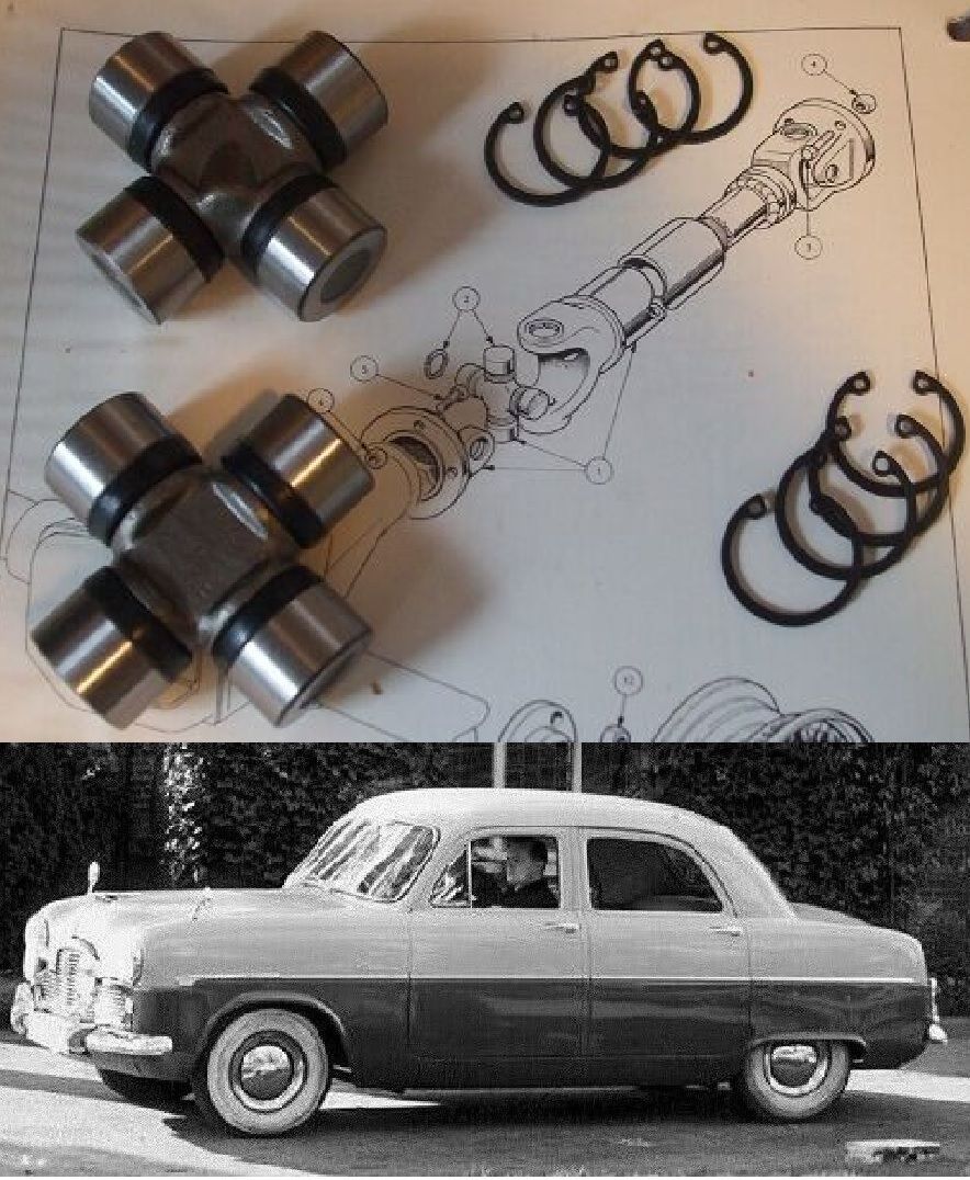 UNIVERSAL JOINTS x2 (Ford Zephyr Zodiac Consul Mk1) (1951- 55)