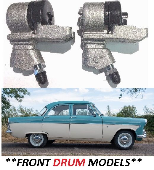 REAR BRAKE WHEEL CYLINDERS x2 (Ford Zephyr, Zodiac & Consul Mk2) (** With Front Drum Brakes **) (1956- 60) 